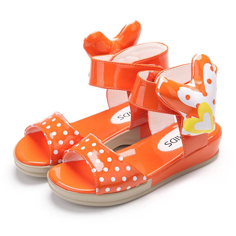 abckids 凉鞋 abckids凉鞋 儿童夏季女童中大童波点童鞋p4213567d橙色