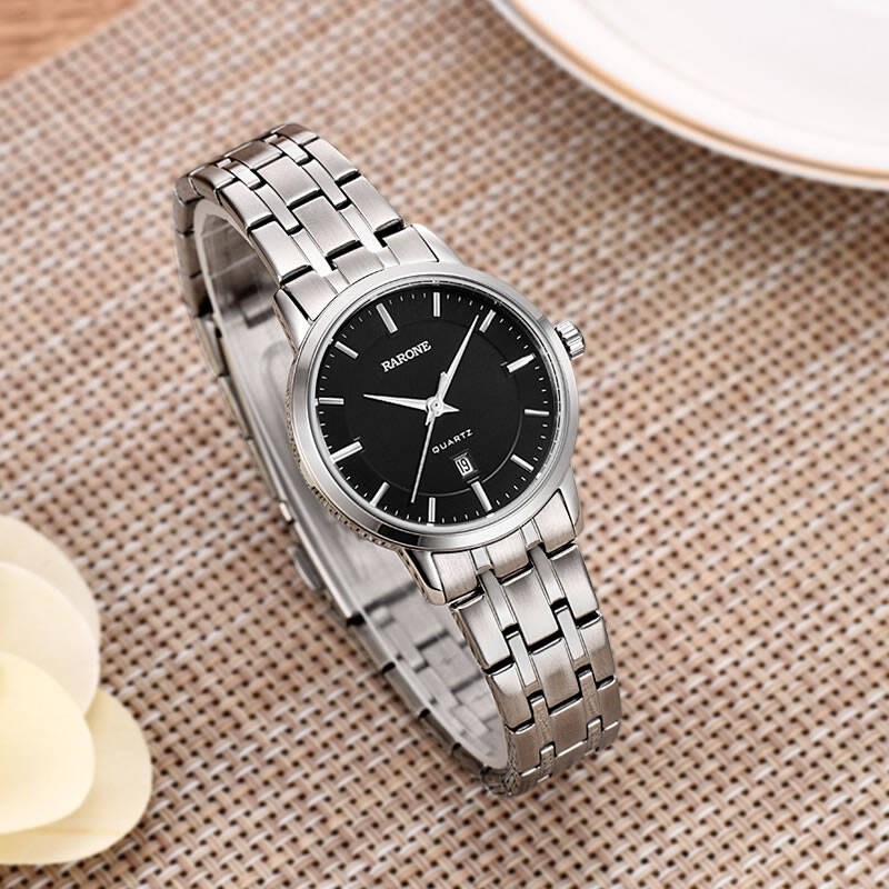雷诺(rarone)手表 简约商务女士手表 钢带石英情侣表