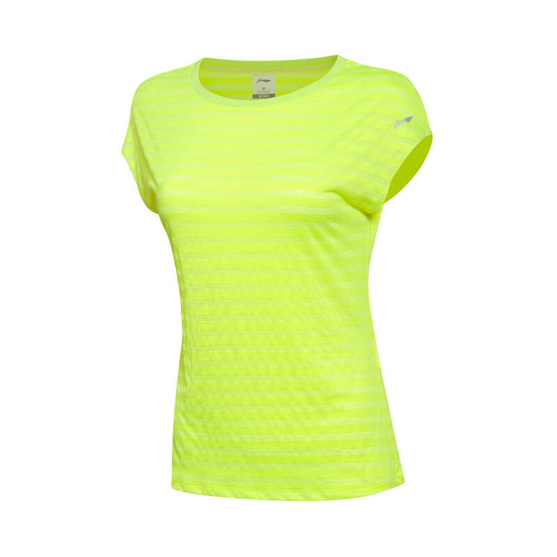 李宁2016 女装跑步系列速干短袖t恤ahsl108 荧光粉绿 xl(成人)