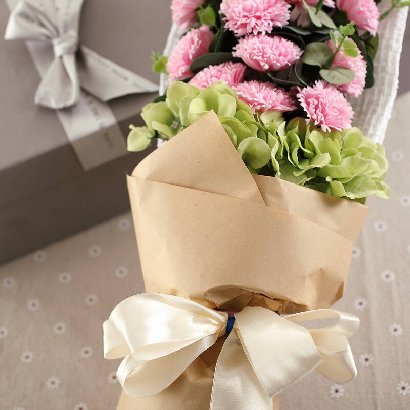 艺凡花艺 康乃馨香皂花束礼盒 母亲节礼物女朋友生日创意礼品 21朵