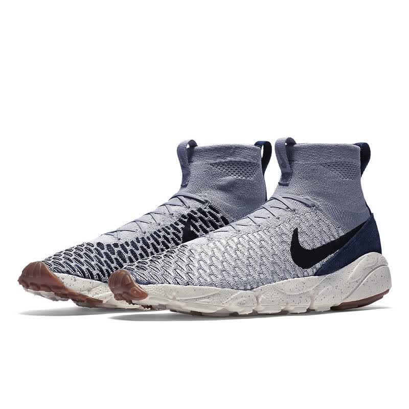 耐克男鞋nike air footscape 小吕布编织限量休闲鞋 816560 灰蓝