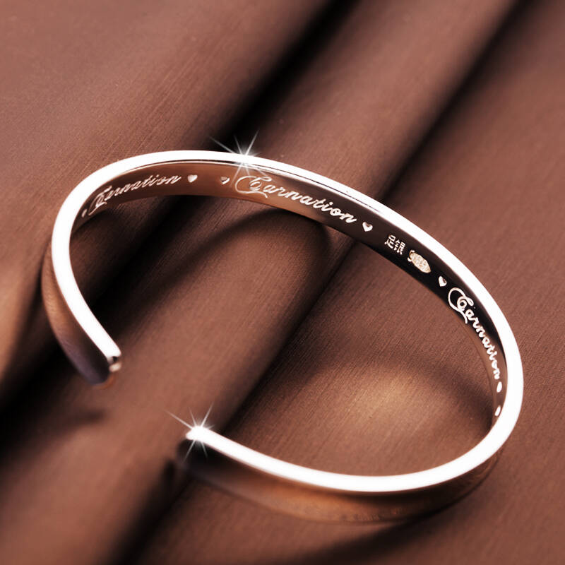 时尚开口足银手镯 女款饰品 七夕情人节生日礼物之选 开口设计 感恩之