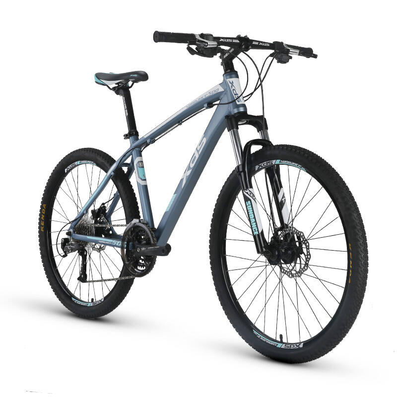 喜德盛逐日500铝合金山地自行车27速山地车学生变速单车运动级 灰蓝