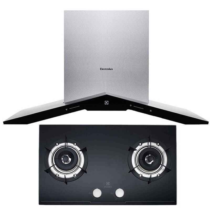 伊莱克斯(electrolux)大吸力抽油烟机燃气灶具套装组合欧式 961cb 221