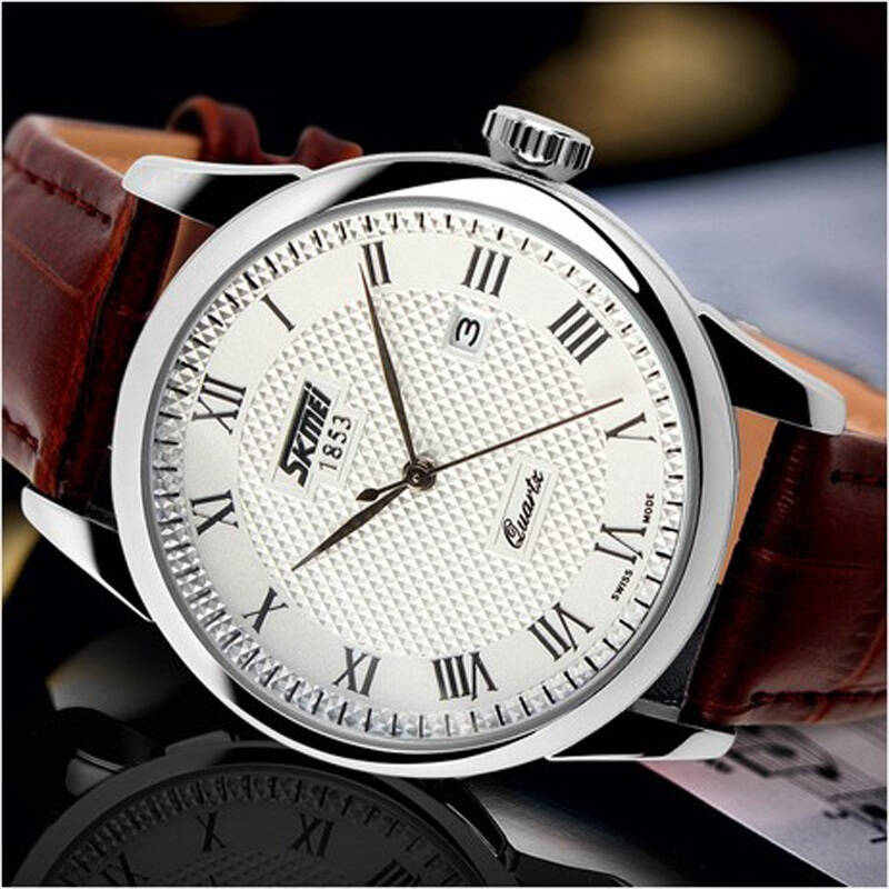 (skmei)石英表个性商务时尚男女士手表 皮带情侣手表防水手男表-9058