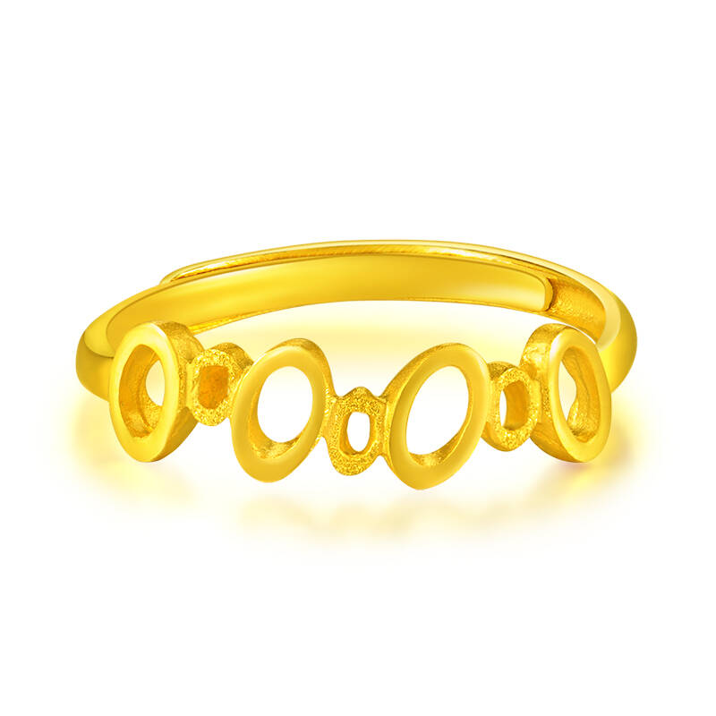 金匠先生 幸运圈 千足金黄金戒指 计价类 g1047 千足金黄金戒指已免工