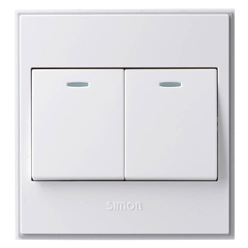 西蒙电气(simon) v51022byt 双开双控 56c系列带荧光双开双控开关插座