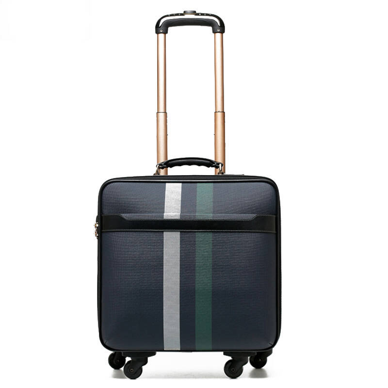 cose高端拉杆箱pvc时尚万向轮旅行箱 男女登机箱 16寸蓝 6671 深蓝色