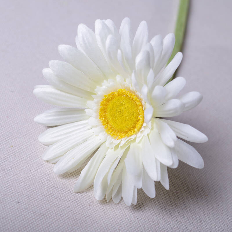 非洲菊 仿真花 扶郎菊 太阳花假花绢花向日葵客厅装饰玻璃瓶插花 白色