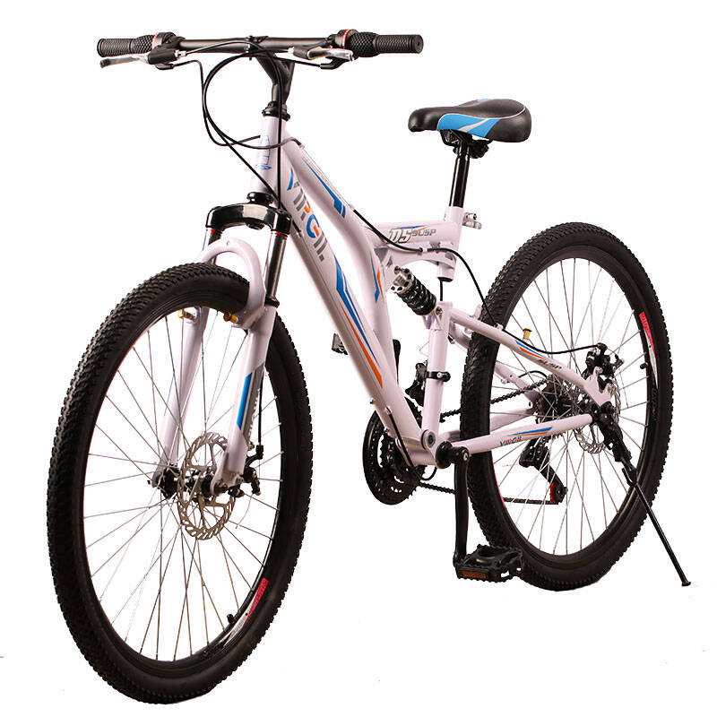 virgil21速前后减震碟刹山地自行车学生男女单车白色