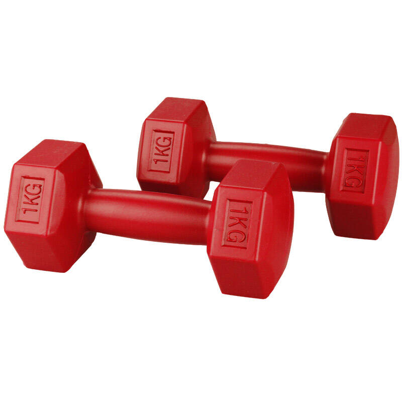 鸿晟hocen 男女款健身手铃新型环保灌沙哑铃1kg 红色 单只