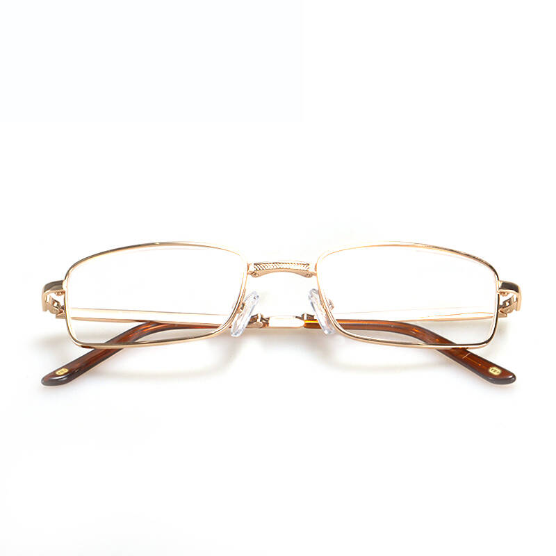 高清光学树脂男士折叠老花镜 金框单光250度 - 京东