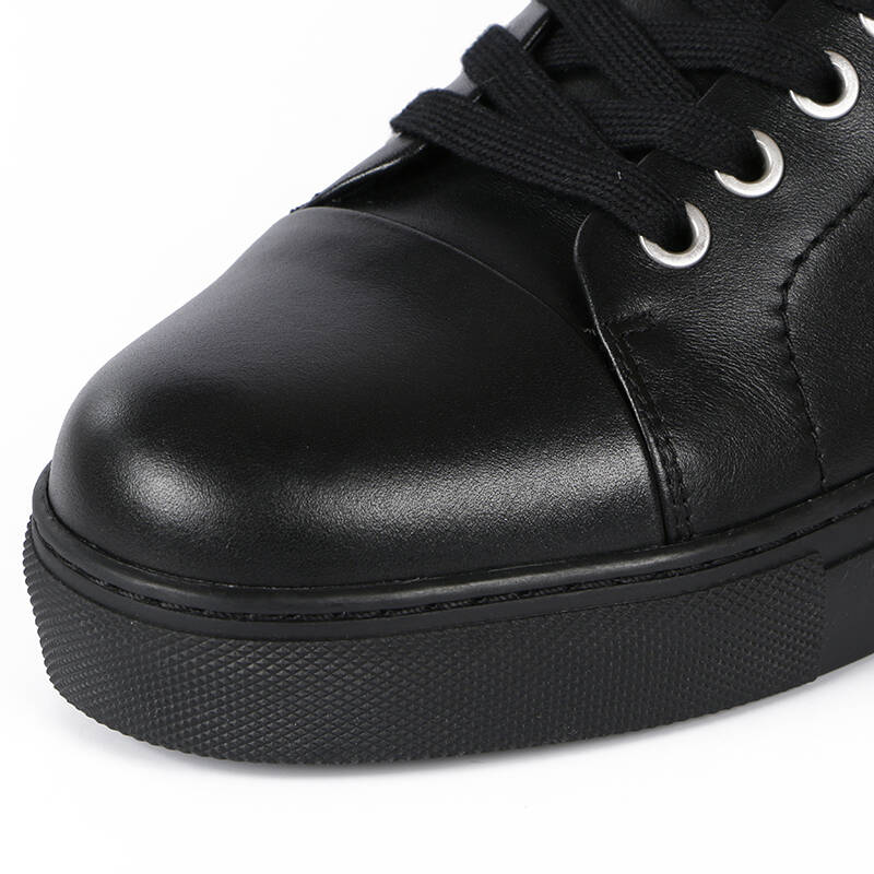 versace versus 范瑟丝 男士黑色牛皮高帮平底系带休闲鞋 fsu483c fv