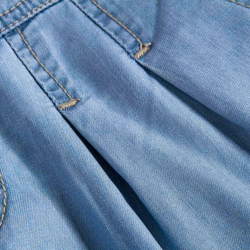 森马(semir)女款天丝面料牛仔哈伦裤 10214240905 牛仔浅蓝 0810 26