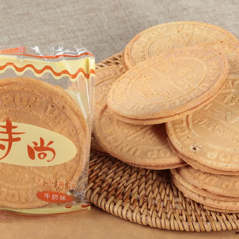 【京东超市】米老头(uncle pop)300g 时尚法式薄饼300g 牛奶味【图片