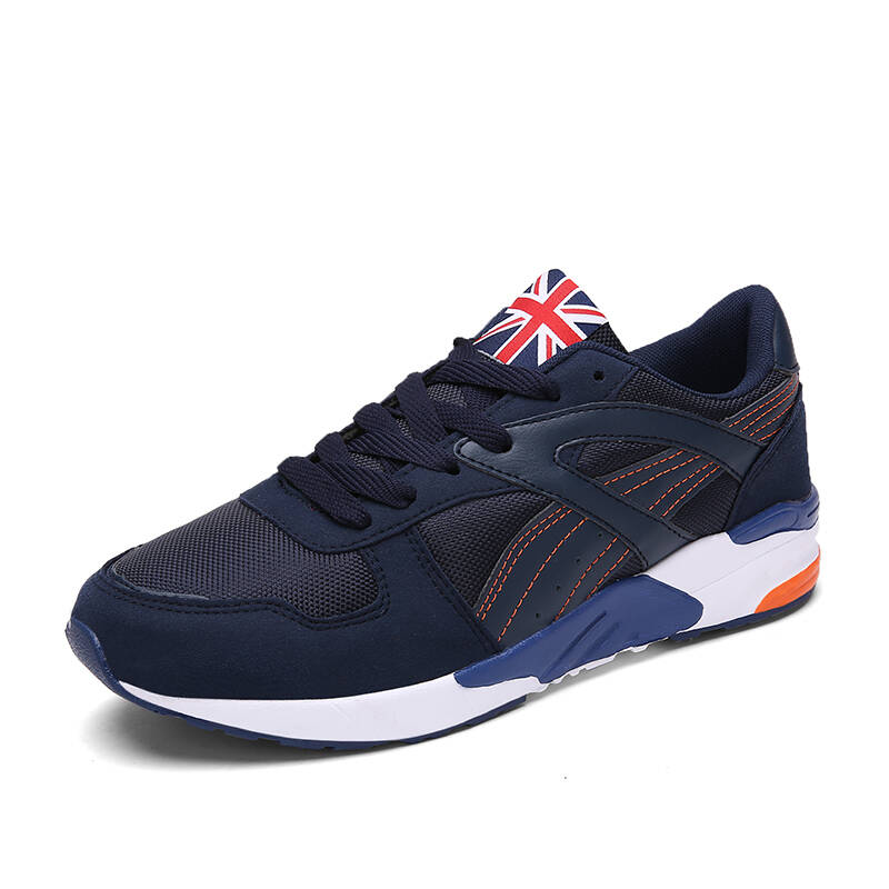 男士跑步鞋透气运动鞋 48010 深蓝桔 42
