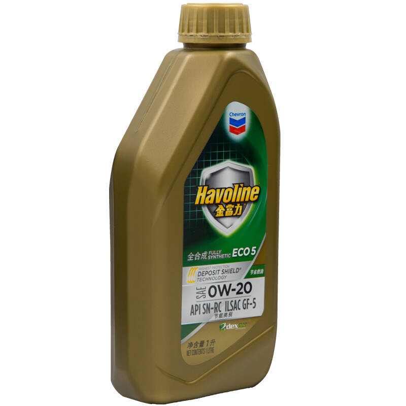 雪佛龙(chevron)金富力全合成机油eco 5 [sae sn] 0w-20 1l