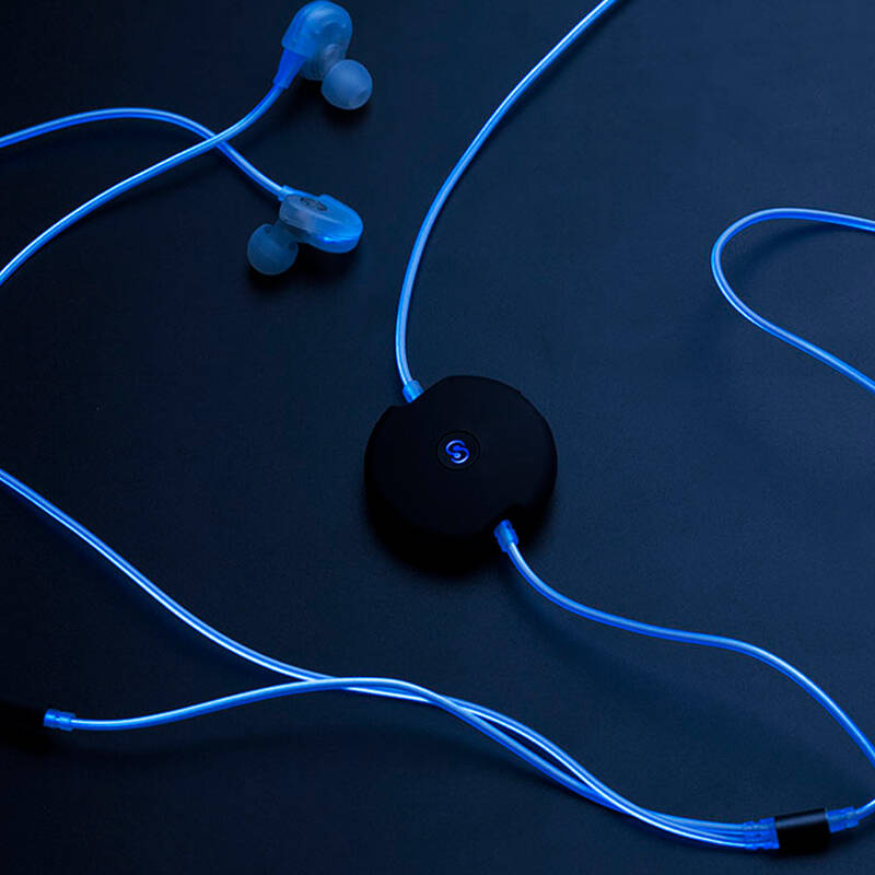 sound simple 简听play入耳式发光耳机跑步运动耳机手机线控通话音乐