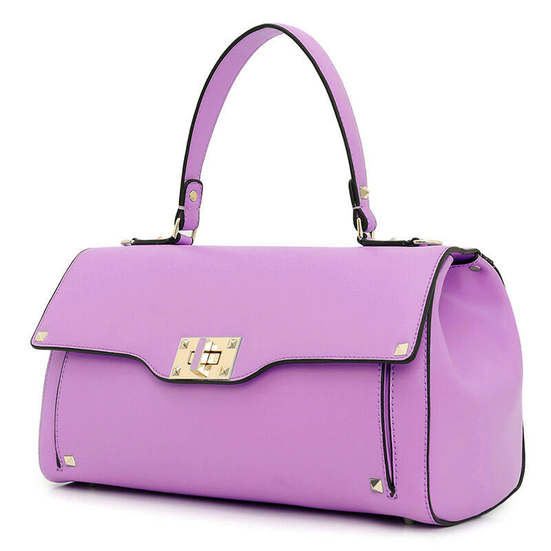 (stiya)牛皮女包2014新款柳钉女式单肩手提包 sk152638 浅紫 - 京东