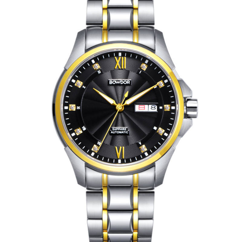 bowdor宝舵手表88017 机械男士机械表男表全自动精钢防水腕表夜光双