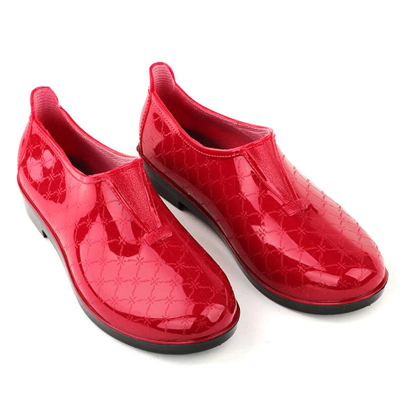 回力低帮元宝雨鞋低筒女防水鞋雨靴女款套鞋低帮防滑雨鞋 3133 红色