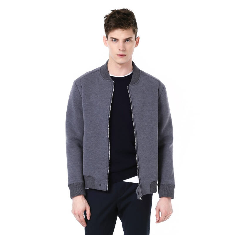 beanpole韩国三星秋冬新款 男士纯色针织运动服 bc5841011 黑色 175