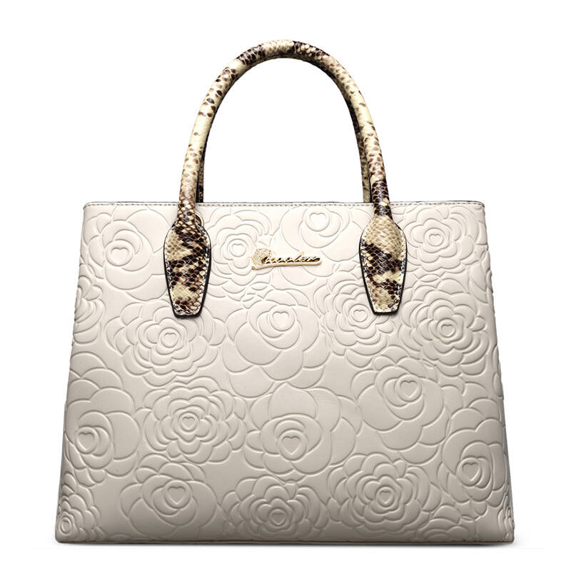 自营 朱尔(zooler)新款压花女包时尚牛皮女包 休闲女士手提包潮流单肩