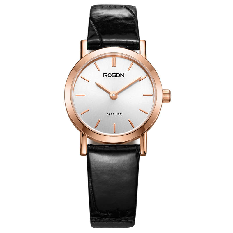 自营 劳士顿(rosdn)手表 女士皮带系列 石英玫白女表 g3098gl-7