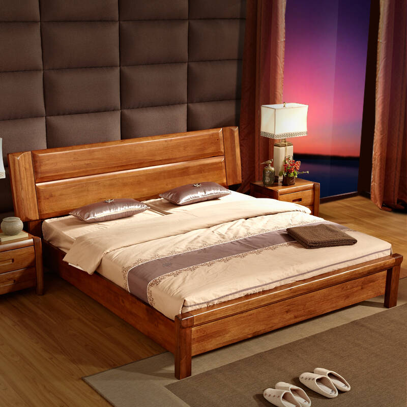 作木坊 实木床双人床高箱床1.