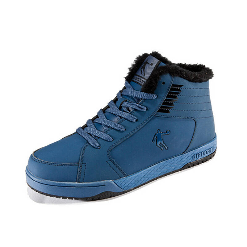 乔丹 棉鞋高帮板鞋冬季潮流保暖男鞋加毛耐磨运动鞋gm4321320jmyd 石