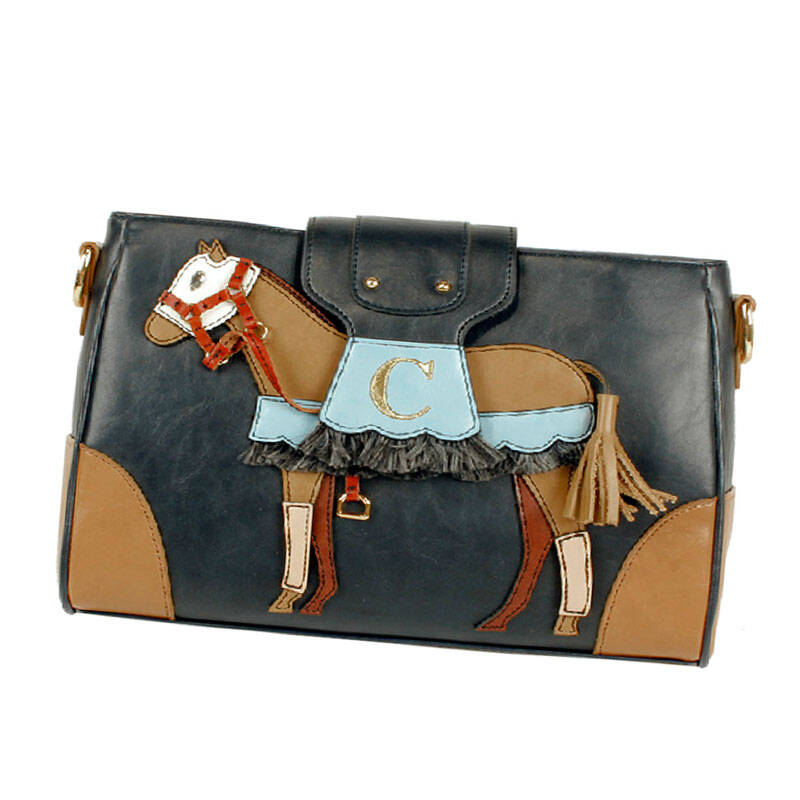 小马包(lapalette)女士马图案迷你斜跨单肩包-bx3xg557-驼色/米色