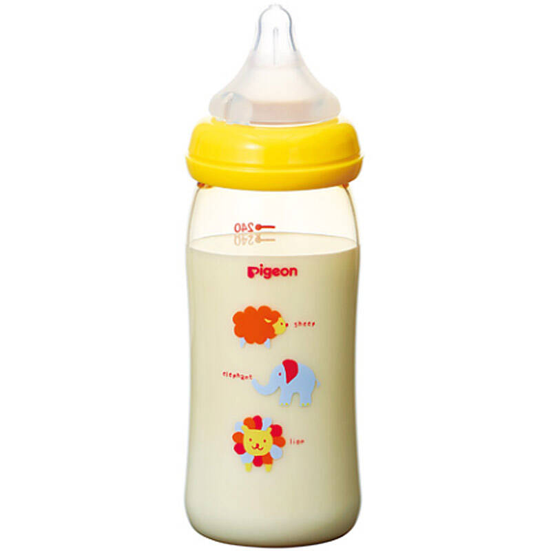 贝亲(pigeon)仿母乳实感宽口ppsu奶瓶240ml动物图案 (新款)【日本原装