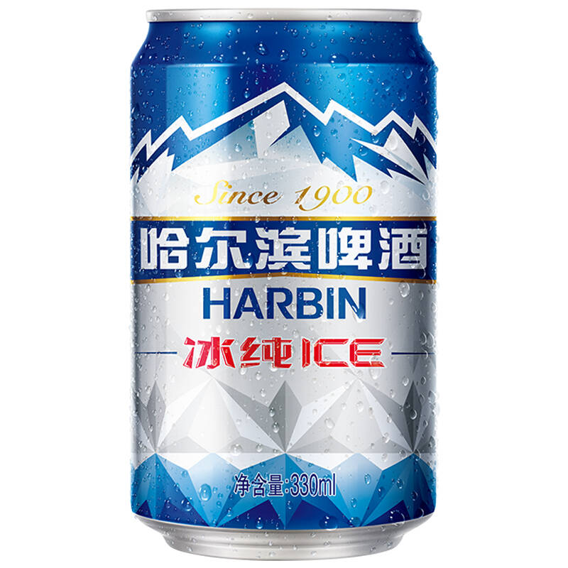 【京东超市】哈尔滨(harbin) 冰纯啤酒 330ml*24听