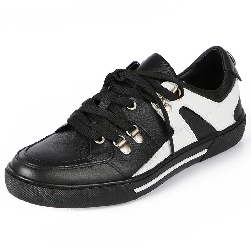 versace collection 范思哲 男士黑色皮质平底系带休闲鞋 v900529 vm