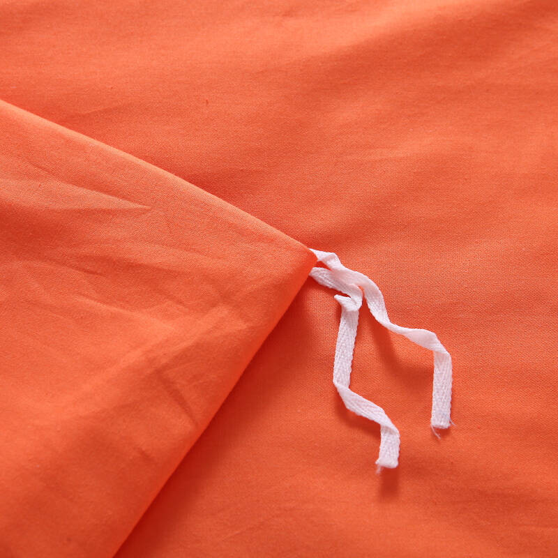 卓米家纺 简约纯色素色全棉四件套纯棉床单床笠款被套床上用品 橘黄