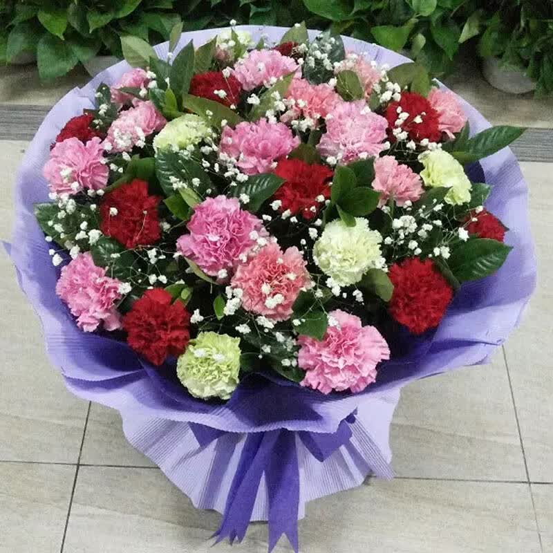 康乃馨鲜花速递全国 生日礼物 康乃馨礼盒 康乃馨花束 送妈妈鲜花鲜花