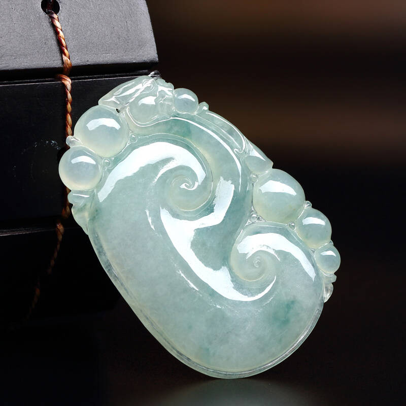 翡翠公主 玉石翡翠吊坠吉祥如意飘花玉坠 玉佩玉器男女