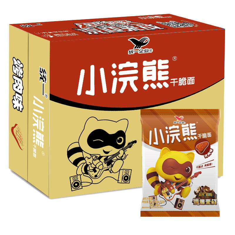 【京东超市】统一 小浣熊 烧烤味干脆面 30包 整箱装