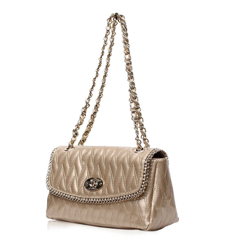 goldlion金利来新款潮时尚菱格链条单肩包斜跨女包女士真皮包牛皮小包