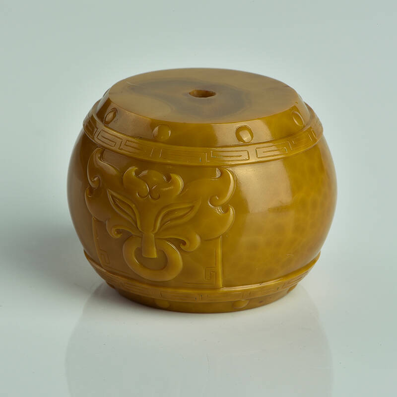 省级玉雕大师张松甫湖北原矿绿松石《鼓珠》60g【传世匠心】