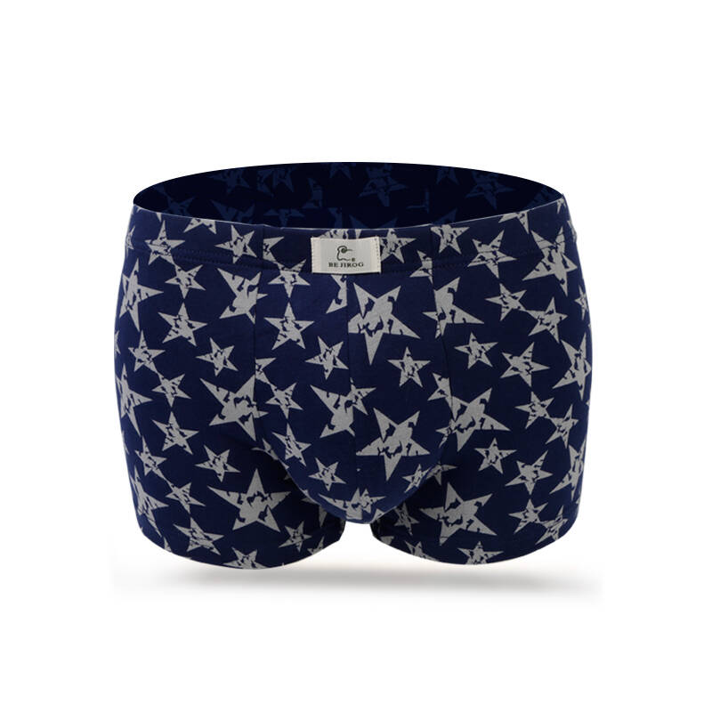 北极绒(bejirog)39166w 棉质男士内裤 男平角裤四角短裤 5条五角星