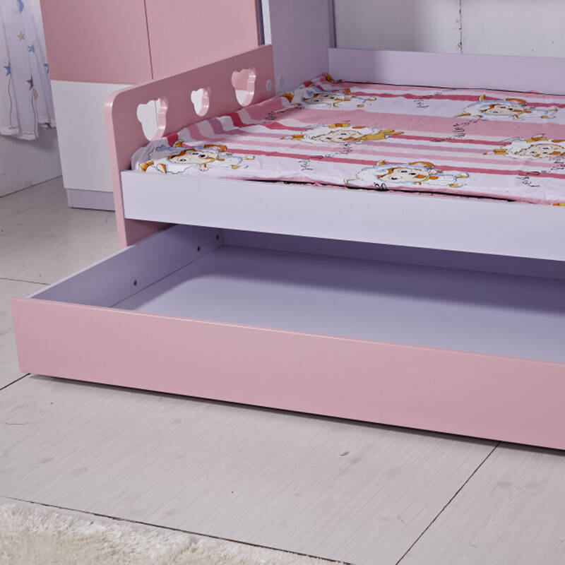 逸彩 儿童单抽拖床 儿子母床配售拖床 不单独出售z 亚光粉红 床内径0.