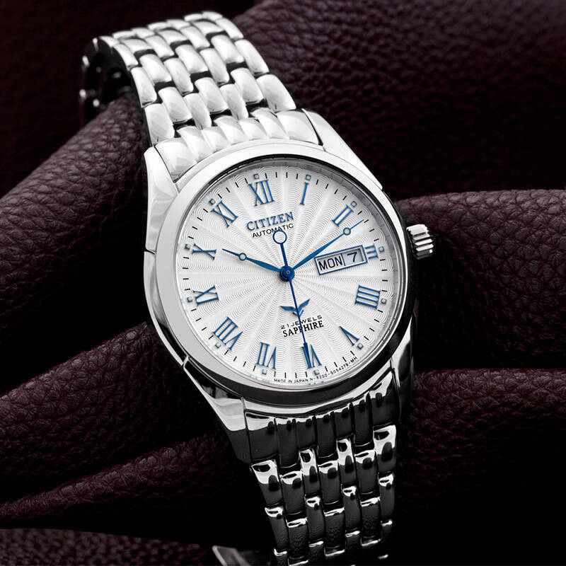 西铁城(citizen)机械表双历背透复古男表 nh8240-57ab