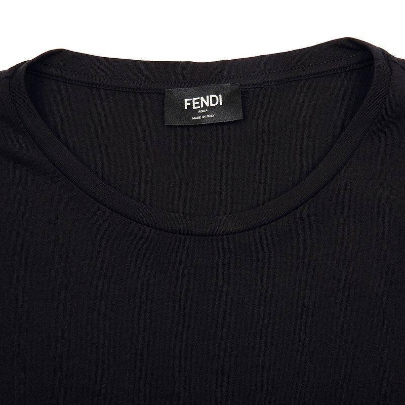 fendi芬迪男款棉质夏装时尚休闲印花圆领短袖t恤针织衫fy0722 1jf
