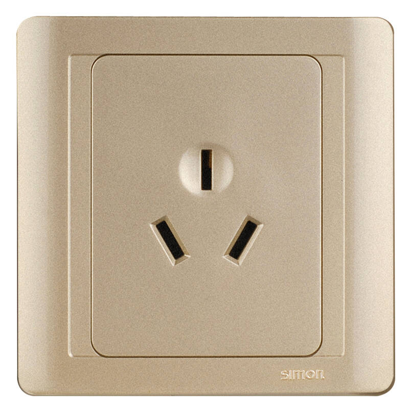 西蒙simon 开关插座面板55香槟金色系列16a三孔空调插座n51681-56墙壁