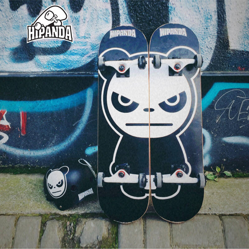 hipanda 你好熊猫 设计潮牌 经典熊猫双翘枫木滑板 成人 四轮公路滑板