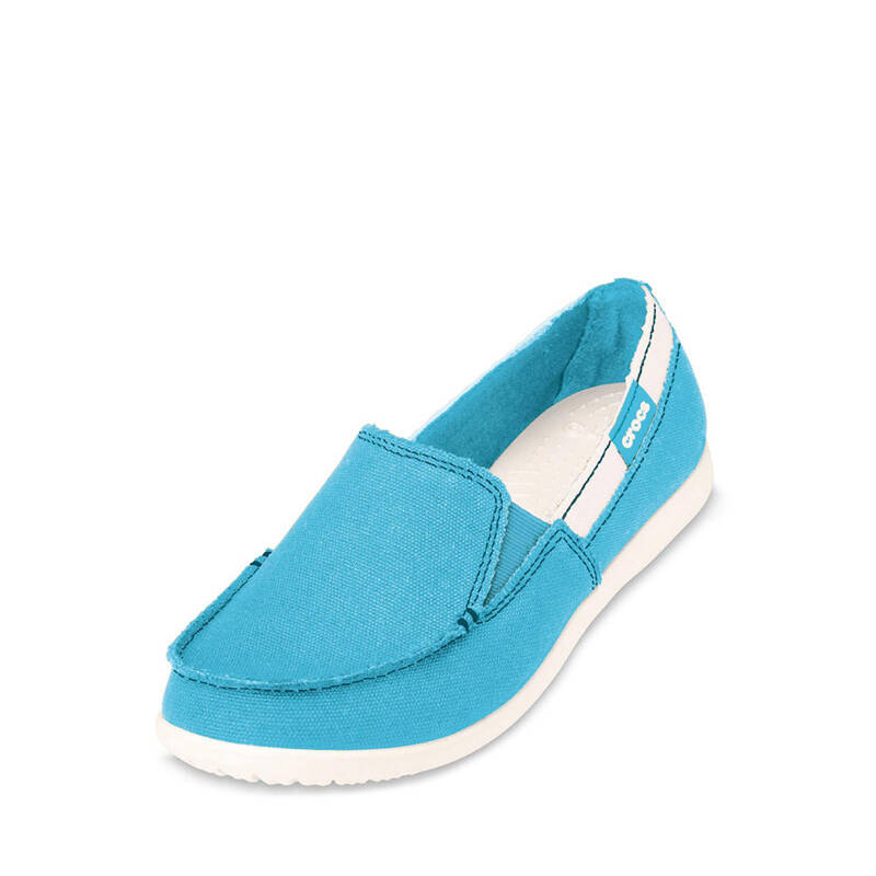 crocs卡骆驰休闲女鞋 女士墨尔本帆布鞋平底鞋/10745 水绿色-牡蛎色