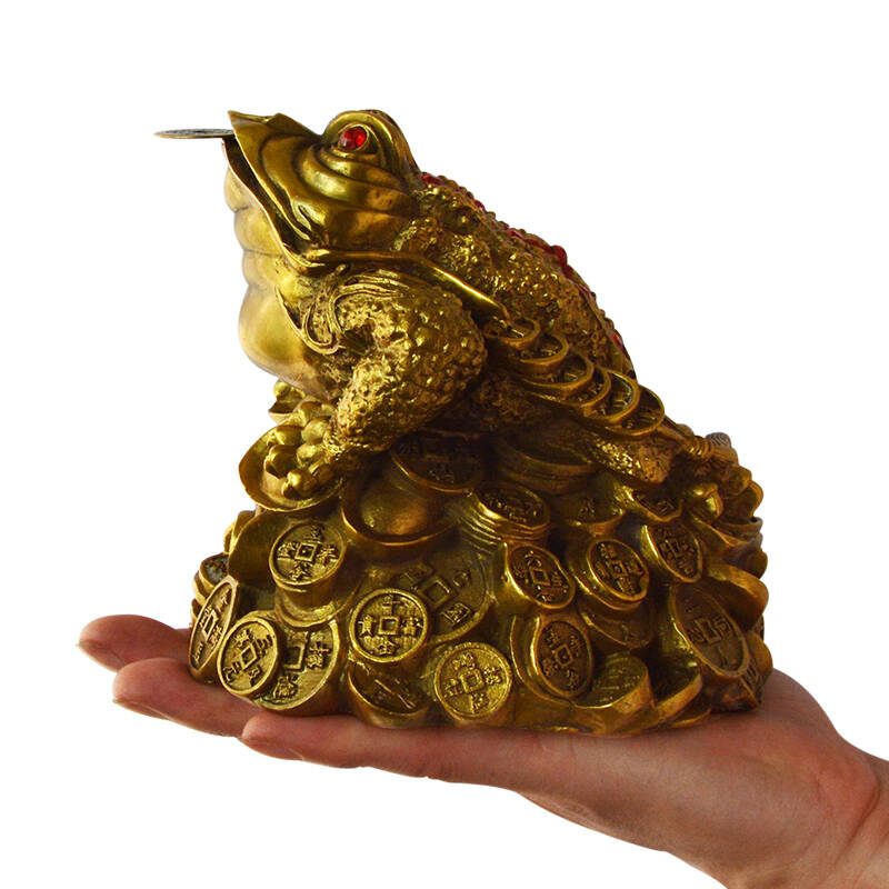 天祥缘 铜金蟾摆件家居装饰蟾蜍工艺品摆设公司开业礼品 小号三脚金蟾