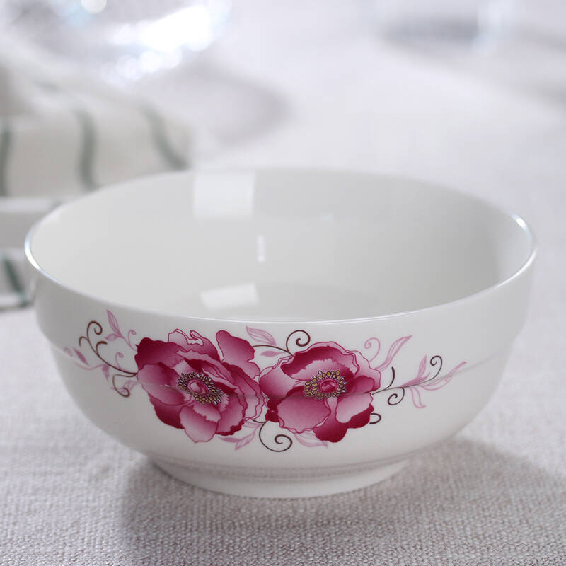 万毅汤碗 陶瓷碗(7英寸)欣欣向荣中式面碗大汤碗(1只装)