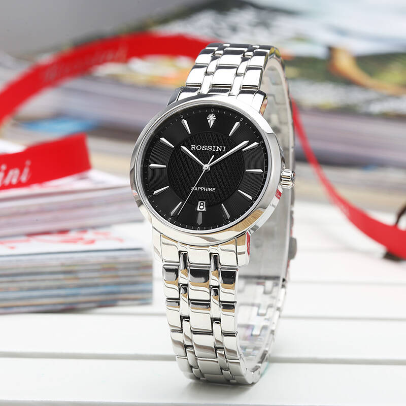 罗西尼(rossini)手表 雅尊商务系列日历防水钢带情侣表女表516730w04c